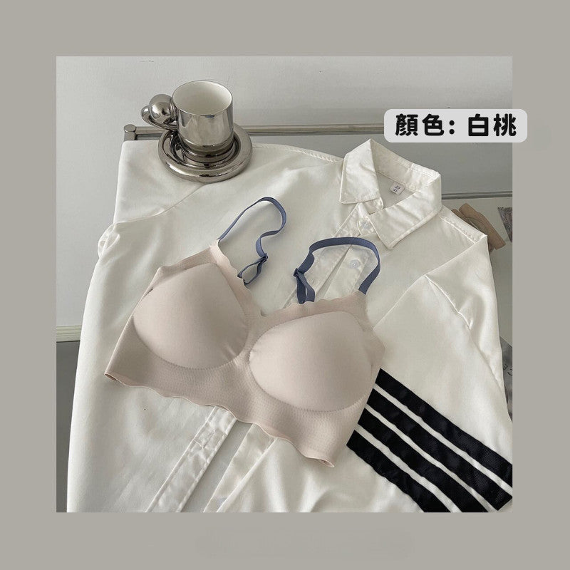 日系撞色肩帶無痕內衣