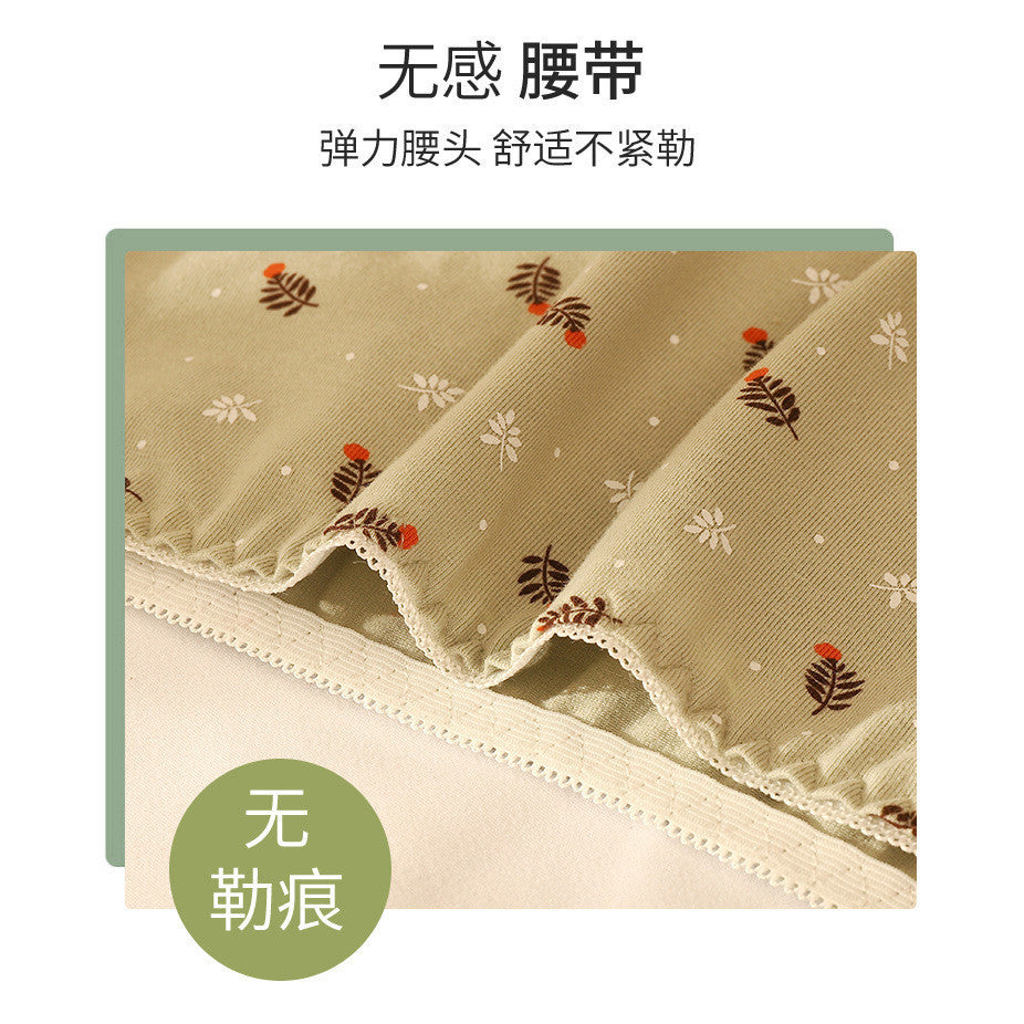 蕾絲拼色純棉生理褲